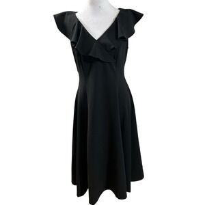 Sz 8 Black Calvin Klein Midi Dress
